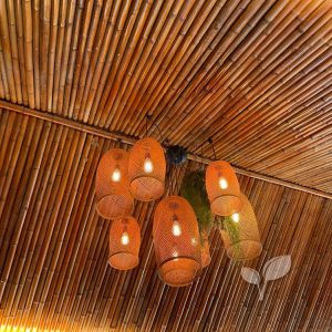 Bamboe plafond puntdak